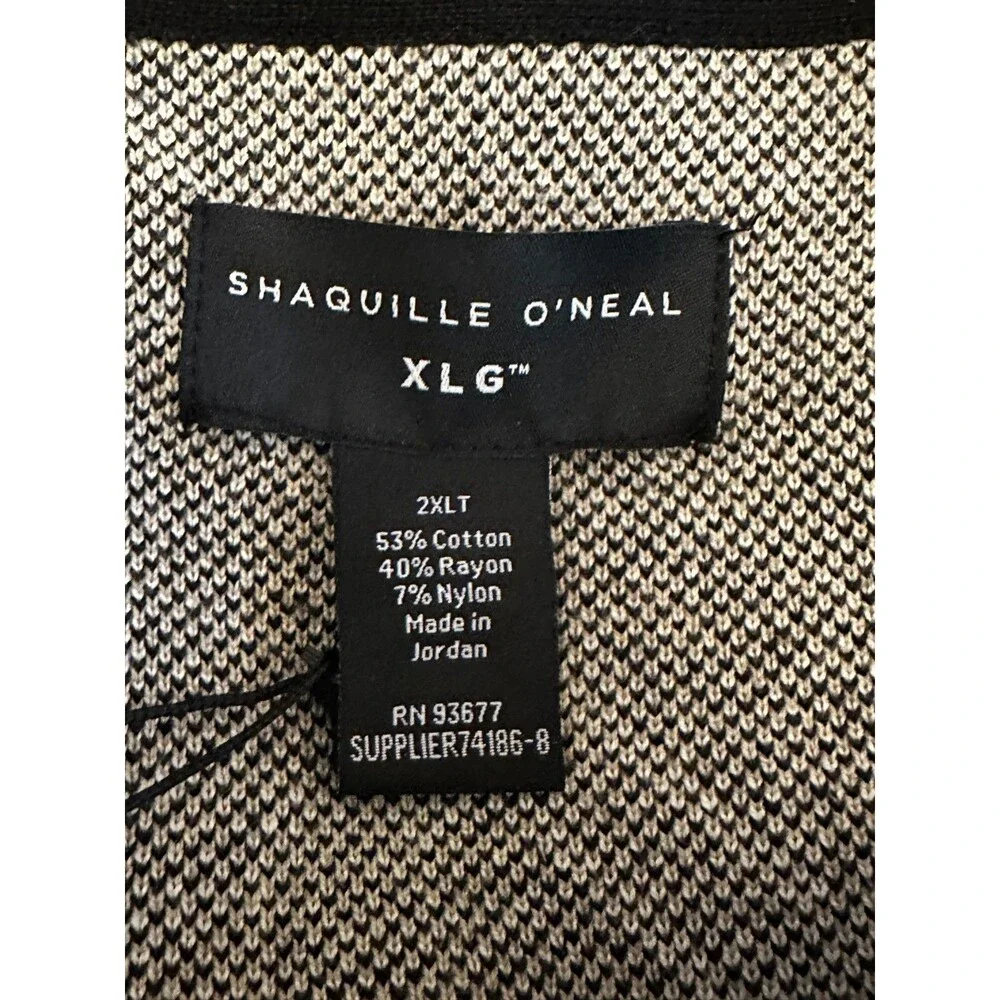 Shaquille O'neal XLG Mens Geo Pattern Crew Neck Long Sleeve Sweater 2XLT $80 NWT
